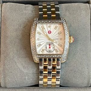 Michele Two-Tone Watch with Diamond Accents